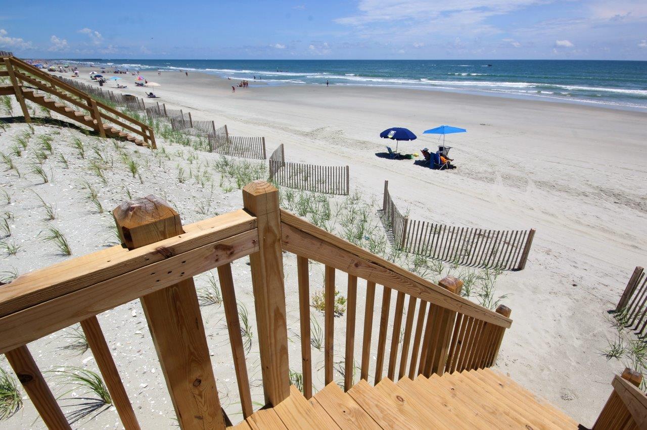 Family walking to the beach in Cherry Grove